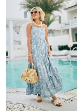 Hermoza x Loverly Grey Shea Maxi Dress Meadow Whisper Floral Size L NWT